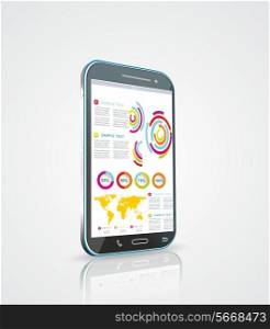 Infographics Desgin template with high tech smartphone