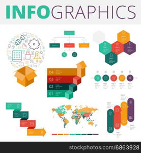 Infographics design elements collection for business, technology and social.