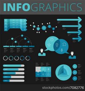 Infographics design elements collection for business, technology and social.
