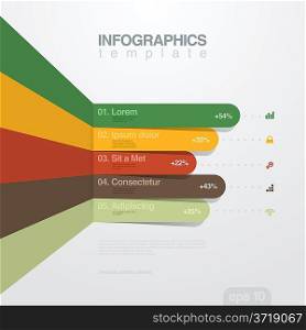 Infographics design template. Colored Lines graph. Business report. Financial statistics. Vector. Editable.