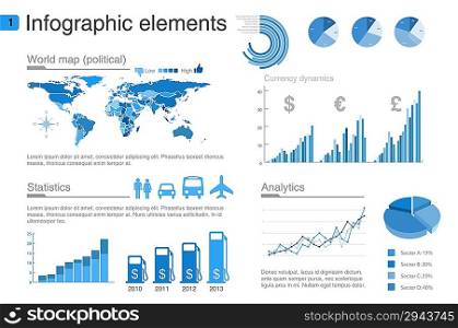 Infographics design template.Graph, diagram, charts design elements.