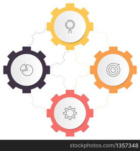 Infographics diagram with 4 steps, options, or processes. Vector business template for presentation. business data visualization.