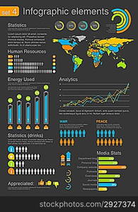 Infographics elements with icons. For business and finance reports, HR, statistics, diagram graph