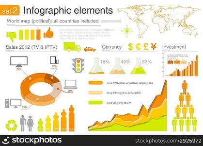 Infographics elements with icons For business and finance reports, statistics, diagram graph