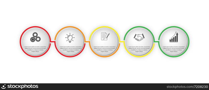 Infographics for visual design of business projects, strategies and financial success planning.5 stages of success