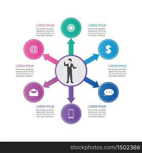 Infographics Marketing Business Report with Businessman Presentation