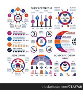 Infographics. Marketing graphs financial workflow diagram, bar chart. Statistic charts and number infocharts. Infographic vector set. Diagram and graph company infographic presentation illustration. Infographics. Marketing graphs financial workflow diagram, bar chart. Statistic charts and number infocharts. Infographic vector set