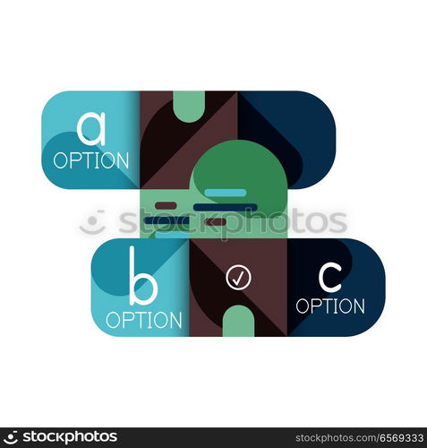 Infographics option and step by step in rounded squares, element of chart, graph, diagram with options, parts, processes. Infographics option and step by step in rounded squares, element of chart, graph, diagram with options, parts, processes. Vector business template for presentation or web info banner