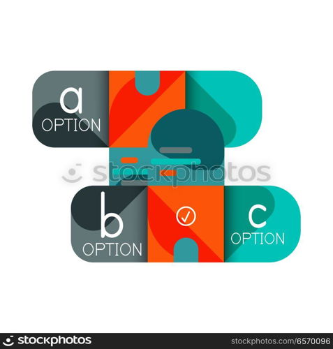 Infographics option and step by step in rounded squares, element of chart, graph, diagram with options, parts, processes. Infographics option and step by step in rounded squares, element of chart, graph, diagram with options, parts, processes. Vector business template for presentation or web info banner