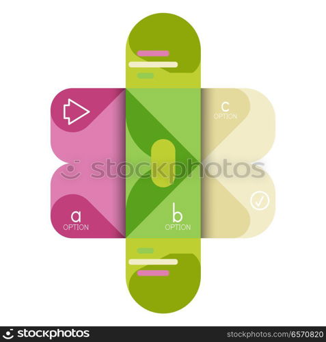 Infographics option and step by step in rounded squares, element of chart, graph, diagram with options, parts, processes. Infographics option and step by step in rounded squares, element of chart, graph, diagram with options, parts, processes. Vector business template for presentation or web info banner