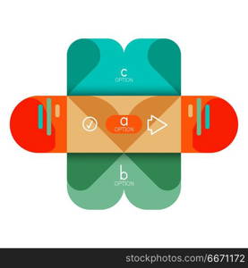 Infographics option and step by step in rounded squares, element of chart, graph, diagram with options, parts, processes. Infographics option and step by step in rounded squares, element of chart, graph, diagram with options, parts, processes. Vector business template for presentation or web info banner