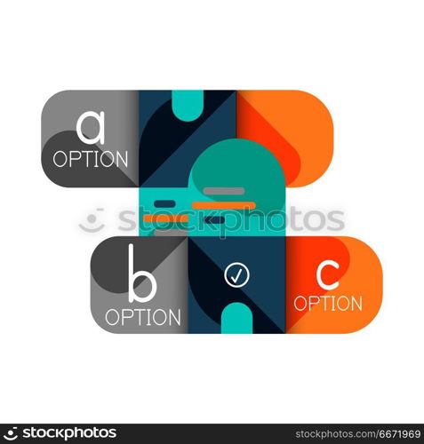 Infographics option and step by step in rounded squares, element of chart, graph, diagram with options, parts, processes. Infographics option and step by step in rounded squares, element of chart, graph, diagram with options, parts, processes. Vector business template for presentation or web info banner