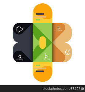 Infographics option and step by step in rounded squares, element of chart, graph, diagram with options, parts, processes. Infographics option and step by step in rounded squares, element of chart, graph, diagram with options, parts, processes. Vector business template for presentation or web info banner