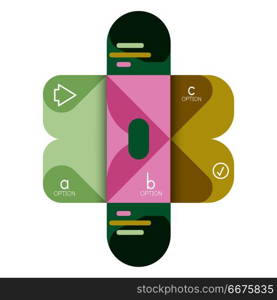 Infographics option and step by step in rounded squares, element of chart, graph, diagram with options, parts, processes. Infographics option and step by step in rounded squares, element of chart, graph, diagram with options, parts, processes. Vector business template for presentation or web info banner