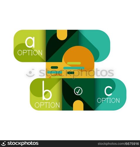 Infographics option and step by step in rounded squares, element of chart, graph, diagram with options, parts, processes. Infographics option and step by step in rounded squares, element of chart, graph, diagram with options, parts, processes. Vector business template for presentation or web info banner