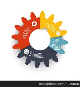 Infographics repair machines. Abstract gear icons. The element of your design. Vector illustration