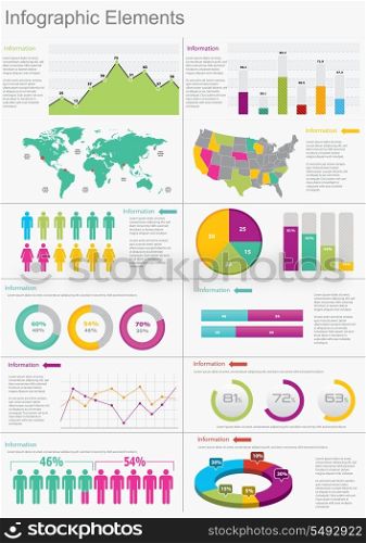infographics set. World Map and Information Graphics