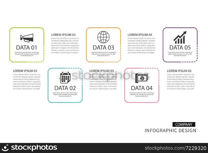 Infographics square thin line with 4 data template. Vector illustration abstract background. Can be used for workflow layout, business step, tag, banner, web design.