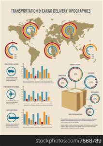 Infographics template for transportation or cargo delivery business projects