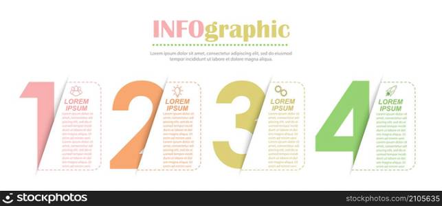 infographics. Template of 4 stages of business, training, marketing or financial success. Vector illustration