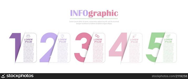 infographics. Template of 5 stages of business, training, marketing or financial success. Vector illustration