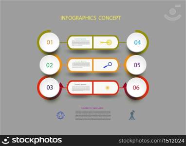 Infographics timeline design template for business concept and icons,Can be used for workflow layout, diagram,number option,step,options,web,design,Business concept, presentations,Vector illustration.