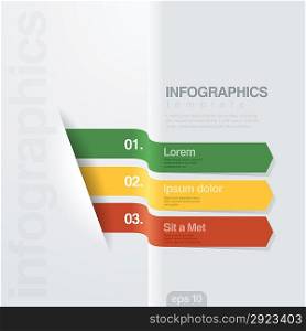Infographics vector design template. Creative ribbon style. Useful for business and financial report.
