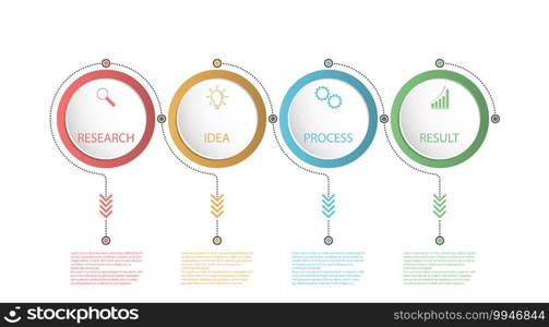 Infographics. Vector template with pictograms for business and finance flowcharts, websites, banners and presentations. Flat style