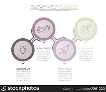 Infographics. Visualization of business data, projects, trainings, development plans and strategies. Pictograms of processes. Flat style.