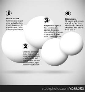 Infographics with group of flying numbered white balls