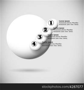 Infographics with group of flying numbered white balls