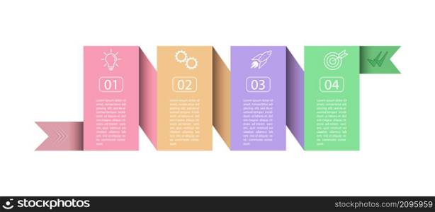 Infographics with icons for business, Finance, project, plan, or marketing. 3 stages. Flat vector style