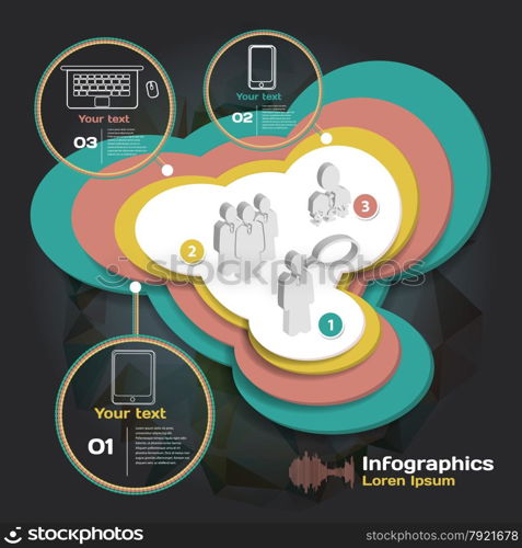 infographics with sound waves on dark background with business team. infographics with sound waves on dark background with business t