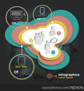 infographics with sound waves on dark background with business team. infographics with sound waves on dark background with business t
