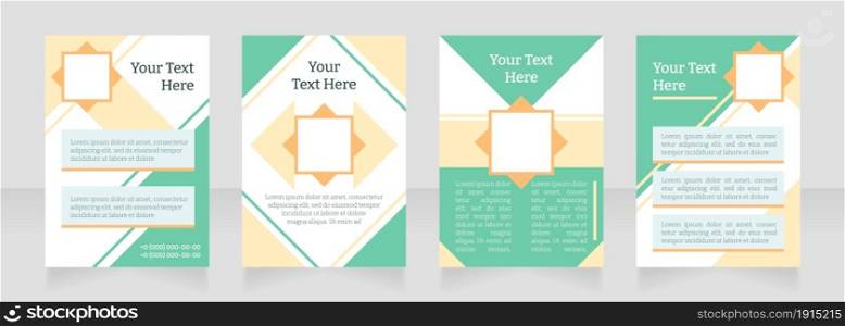 Inform target customer blank brochure layout design. Marketing promotion. Vertical poster template set with empty copy space for text. Premade corporate reports collection. Editable flyer paper pages. Inform target customer blank brochure layout design