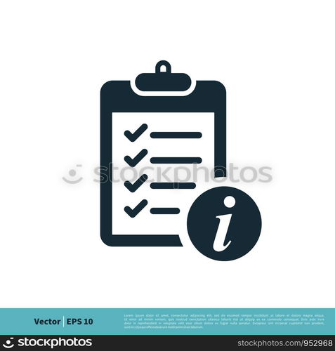 Information and Clipboard Vector Logo Template Illustration Design. Vector EPS 10.