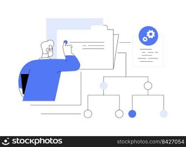 Information architecture abstract concept vector illustration. Information system engineering, data architecture UX, software development, corporate website menu, web design abstract metaphor.. Information architecture abstract concept vector illustration.