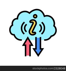 information cloud storage color icon vector. information cloud storage sign. isolated symbol illustration. information cloud storage color icon vector illustration