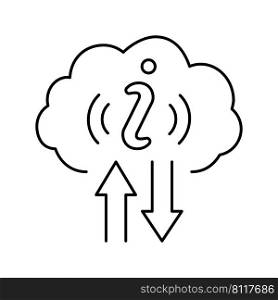 information cloud storage line icon vector. information cloud storage sign. isolated contour symbol black illustration. information cloud storage line icon vector illustration
