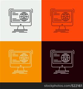 information, content, development, website, web Icon Over Various Background. Line style design, designed for web and app. Eps 10 vector illustration. Vector EPS10 Abstract Template background