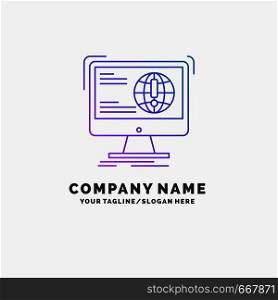 information, content, development, website, web Purple Business Logo Template. Place for Tagline. Vector EPS10 Abstract Template background