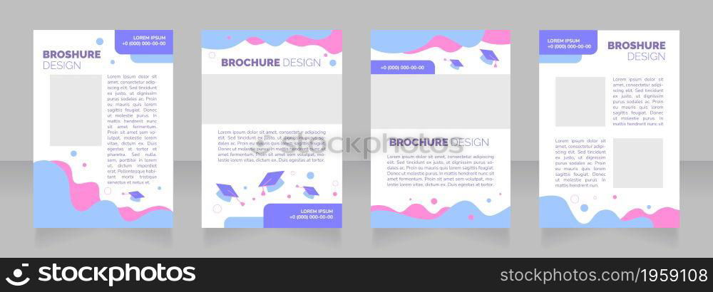 Information for international students blank brochure layout design. Vertical poster template set with empty copy space for text. Premade corporate reports collection. Editable flyer paper pages. Information for international students blank brochure layout design