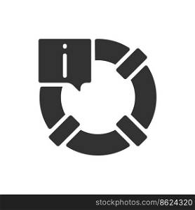 Information for surviving in accidents black glyph icon. Dealing with extreme situation. Rescue service. Silhouette symbol on white space. Solid pictogram. Vector isolated illustration. Information for surviving in accidents black glyph icon
