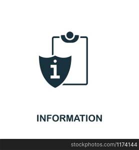 Information icon vector illustration. Creative sign from gdpr icons collection. Filled flat Information icon for computer and mobile. Symbol, logo vector graphics.. Information vector icon symbol. Creative sign from gdpr icons collection. Filled flat Information icon for computer and mobile