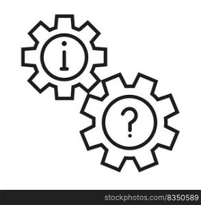 Information line icon vector. Info and help desk. Information Center, searching info, magnifier symbol.. Information line icon vector. Info and help desk. Information Center, searching info, magnifier symbol. Guidness, Reading Guide, 24 hours helper, technical support.