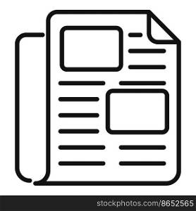 Information newspaper icon outline vector. News paper. Daily folded. Information newspaper icon outline vector. News paper