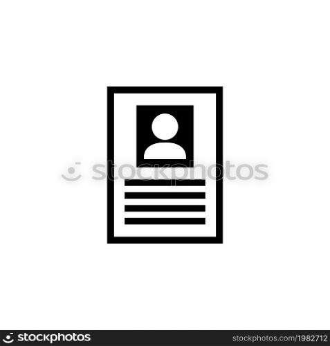 Information Person. Summary. Flat Vector Icon. Simple black symbol on white background. Information Person. Summary Flat Vector Icon