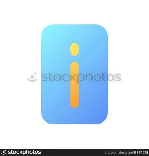 Information pixel perfect flat gradient color ui icon. User support service. Helpdesk. Get more info. Simple filled pictogram. GUI, UX design for mobile application. Vector isolated RGB illustration. Information pixel perfect flat gradient color ui icon