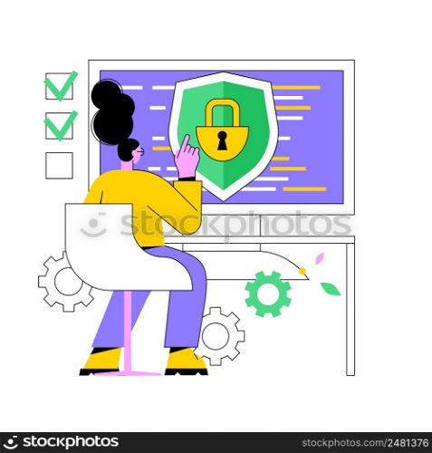 Information privacy abstract concept vector illustration. Data privacy, personal identification, information confidentiality, digital security, access, software development abstract metaphor.. Information privacy abstract concept vector illustration.