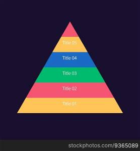 Information retention infographic pyramid chart design template for dark theme. Ways of learning. Editable infochart with hierarchical graphs. Visual data presentation. Myriad Pro-Regular font used. Information retention infographic pyramid chart design template for dark theme